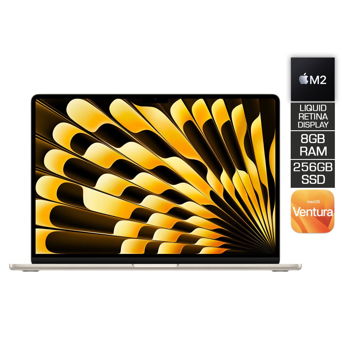 Macbook Air 15" (2023) MQKU3PP/A (Starlight) | M2 Chip | 8-Core CPU | 10-Core GPU | 8GB RAM | 256GB SSD