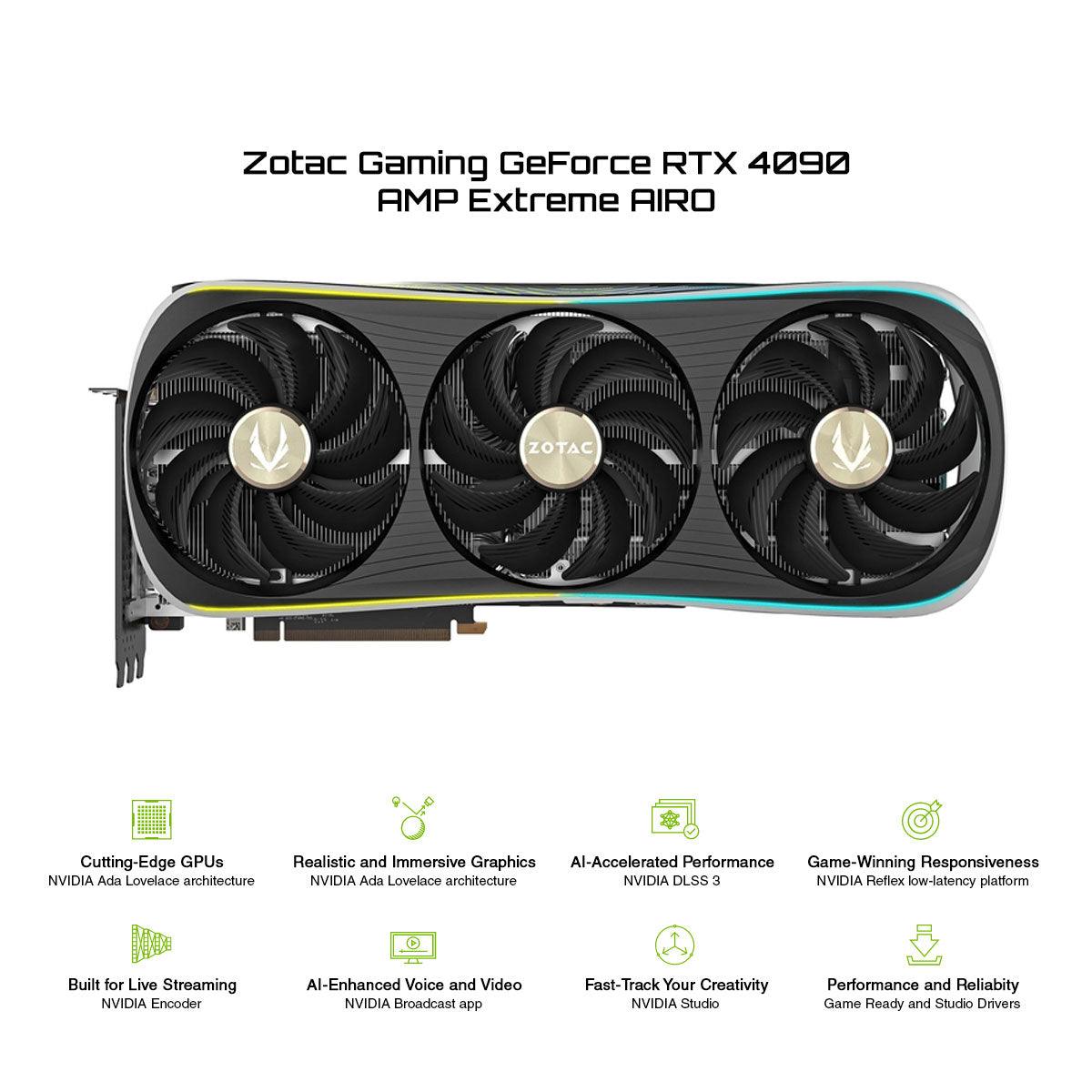 Zotac Gaming GeForce RTX 4090 AMP Extreme AIRO 24GB GDDR6X Graphics Card (ZT-D40900B-10P)