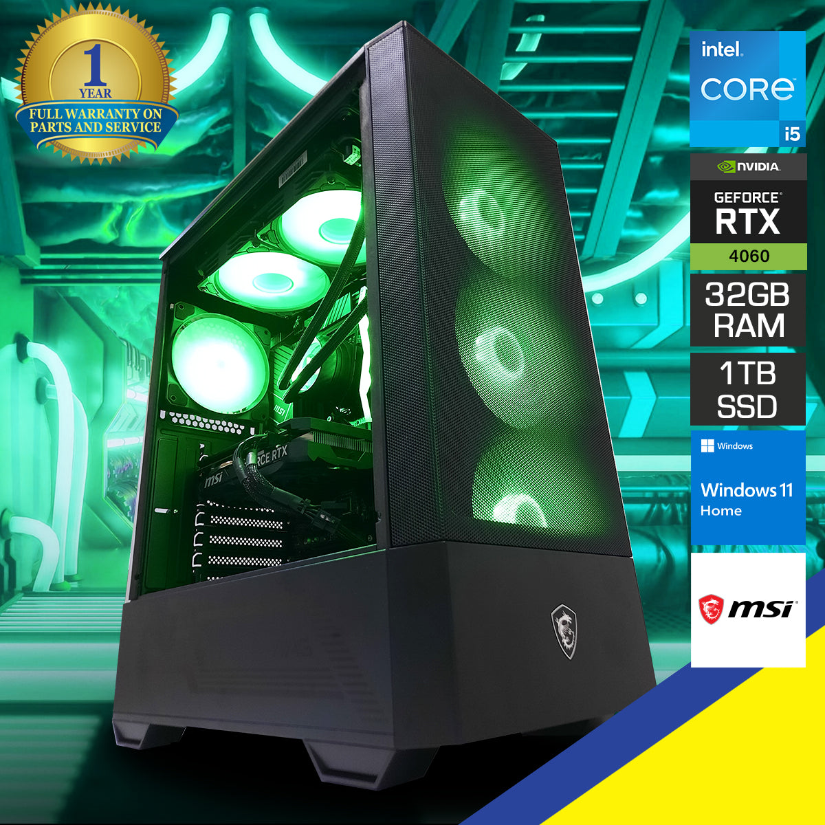 Aurora Forge 112R Desktop Gaming PC | Intel i5-14600KF | 32GB RAM | 1TB SSD | RTX 4060 | Windows 11 Home