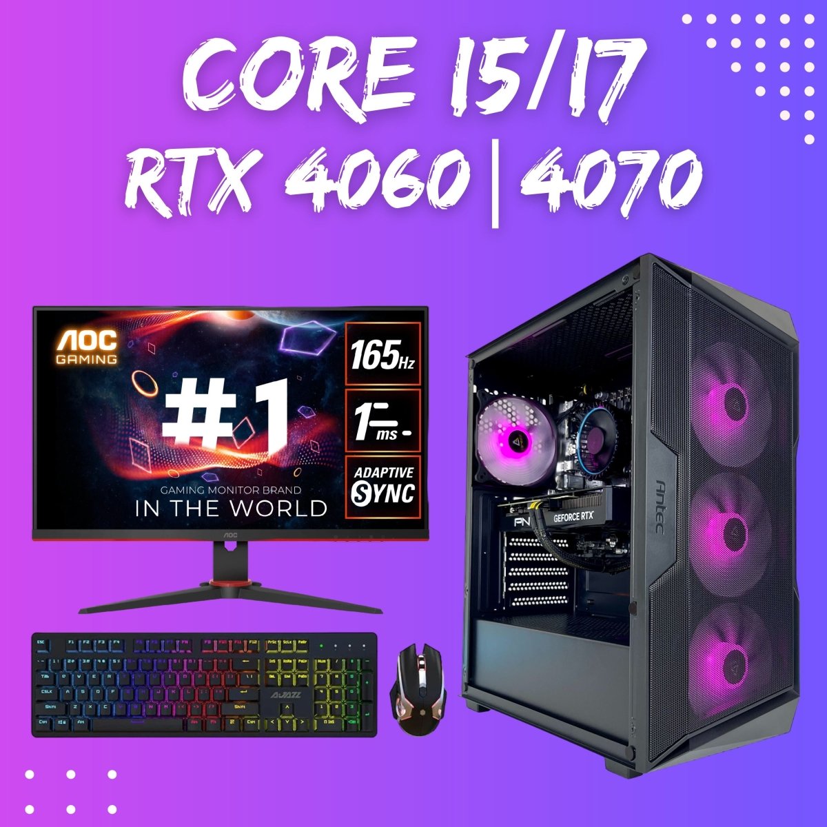 Gaming PC Bundle | Core I5/I7 | RTX 4060-4070 | 32GB DDR5 AX61 Elite