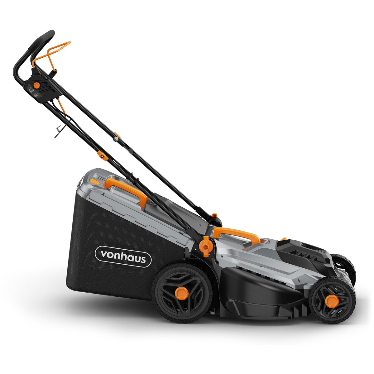 VonHaus Lawnmower 1600W – Electric Corded Lawn Mower for all Types of Grass – 42L Collection Bag, 380mm Working Width, 10m Cable, Foldable Height Adjustable Handlebar, 5 Depth Settings, Carry Handle