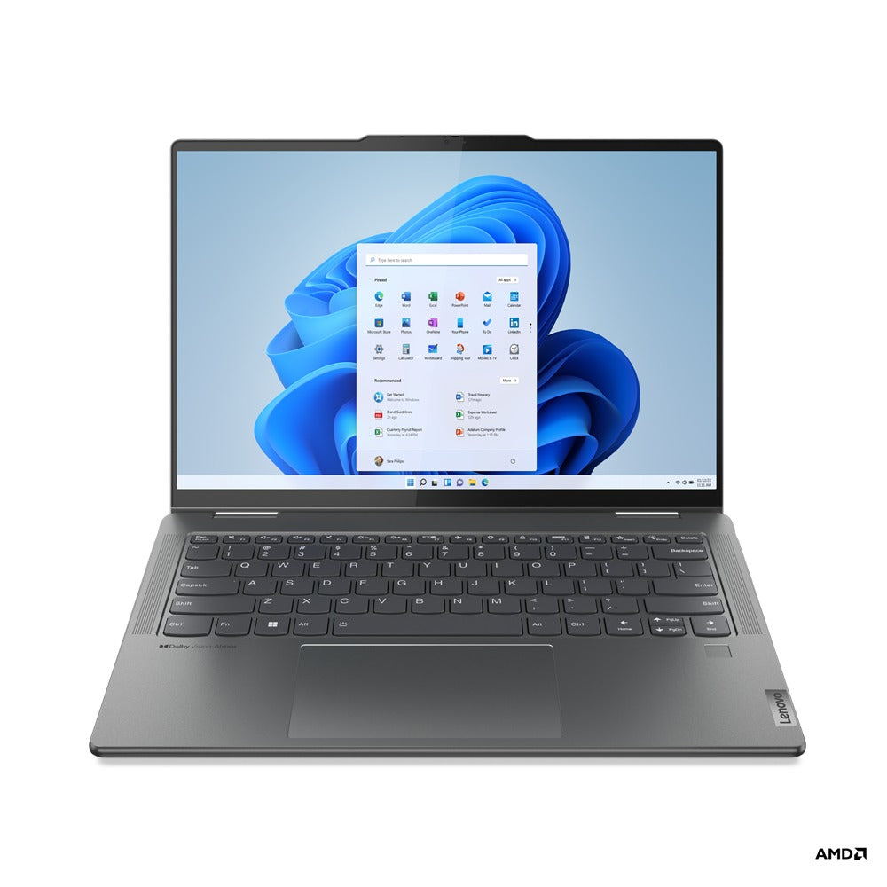 Lenovo Yoga 7 82YM0030PH Laptop (Storm Grey) | 14" WUXGA (1920x1200) OLED 10-Point Multi-Touch | Ryzen 5 7535U | 16GB RAM | 512GB SSD | AMD Radeon 660M | Windows 11 Home | MS Office Home & Student 2021 | Backpack B210