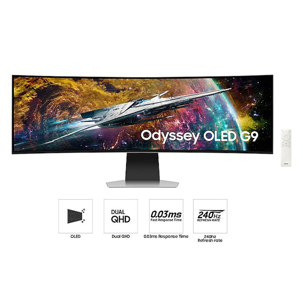 Samsung Odyssey OLED G9 (G95SC) LS49CG954SEXXP 49" Neo Quantum Processor Pro 0.03ms 240Hz GTG 5120x1440 Dual QHD Curved Smart Gaming Monitor + Samsung HW-B550 Soundbar (Black) Bundle
