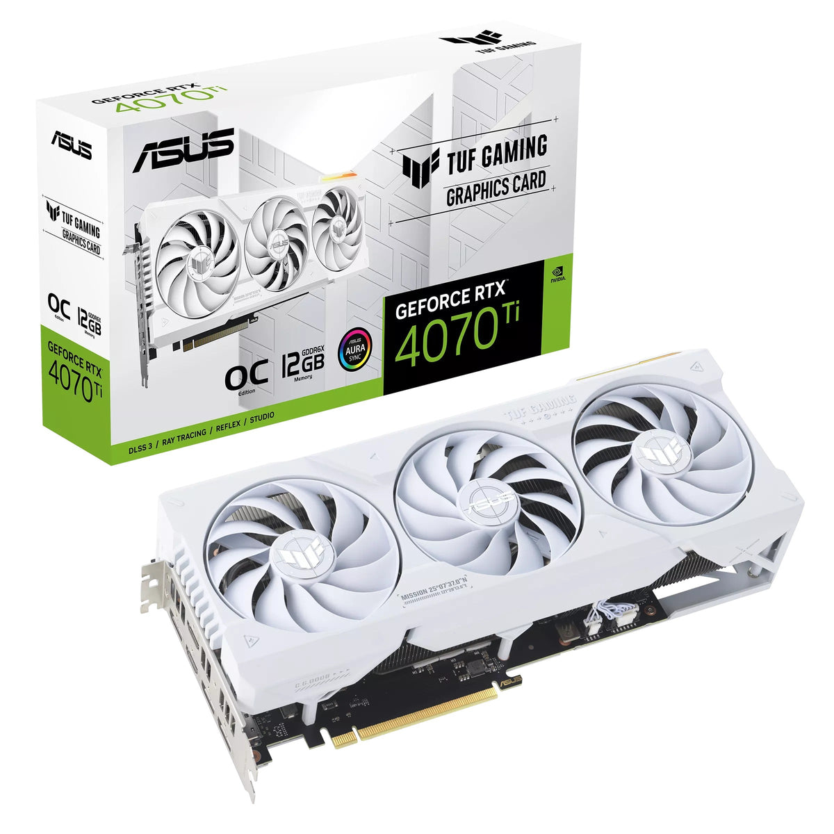 Asus TUF Geforce RTX 4070 Ti OC 12GB GDDR6X Gaming Graphics Card (White)