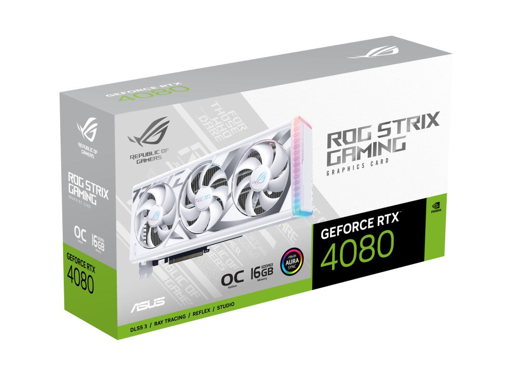 Asus ROG Strix GeForce RTX 4080 OC 16GB GDDR6X Gaming Graphics Card (White)