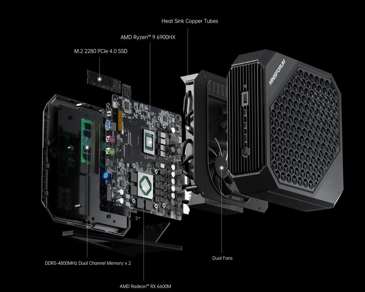 Minisforum Neptune Series HX99G Ryzen 9 6900HX 32GB RAM 1TB SSD AMD Radeon RX 6600M Mini Gaming PC