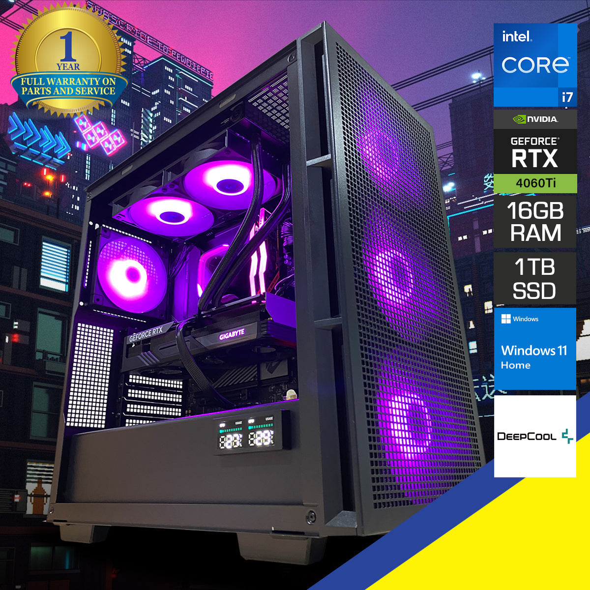 Sophos CH560 V3 INTEL I7-13700KF 16GB RAM 1TB SSD RTX 4060 Ti Windows 11 Desktop Gaming PC
