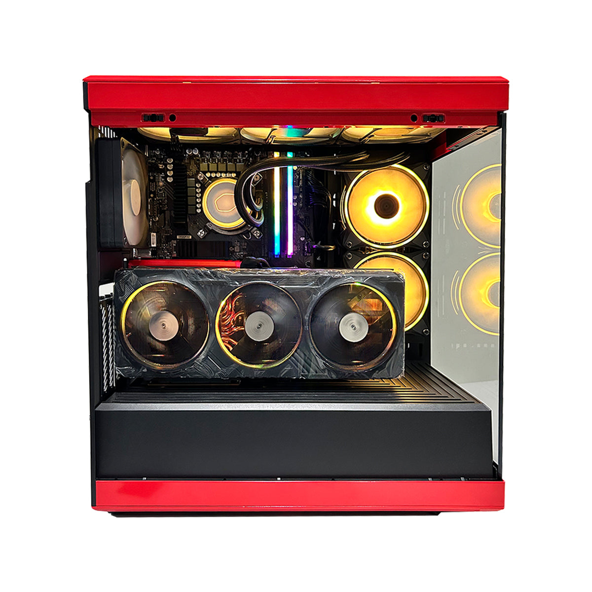Optima Y40 V3 Desktop Gaming PC (Black/Red) | Intel Core i7 13700F | 32GB RAM | 500GB SSD | 1TB HDD | RTX 4070 Ti | Windows 11 Home