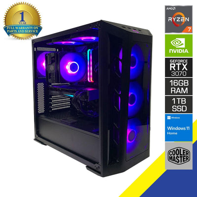 Sophos CM-MB530P Gaming PC (Black) | Ryzen 7 5700X | 16GB RAM DDR4 | 1TB M.2 SSD | RTX 3070 | Windows 11 Home