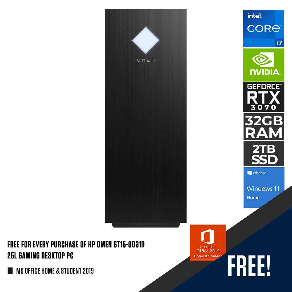 HP OMEN GT15-0031D 25L GAMING DESKTOP PC | i7-12700F | 32GB DDR4 | 2TB SSD | RTX 3070 | WIN11 + MS OFFICE HOME & STUDENT