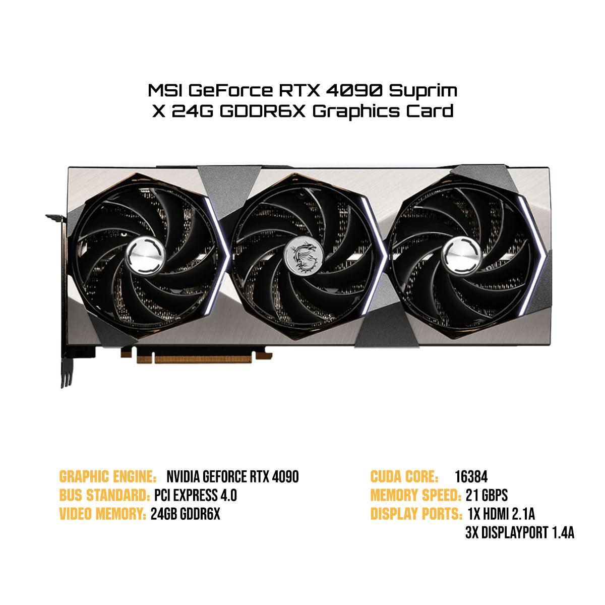 MSI GeForce RTX 4090 Suprim X 24G GDDR6X Graphics Card