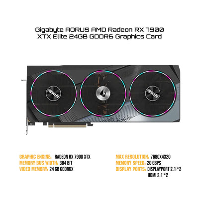 Gigabyte Aorus AMD Radeon RX 7900 XTX Elite 24GB GDDR6 Graphics Card