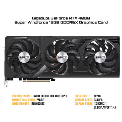 Gigabyte GeForce RTX 4080 Super Windforce 16GB GDDR6X Graphics Card