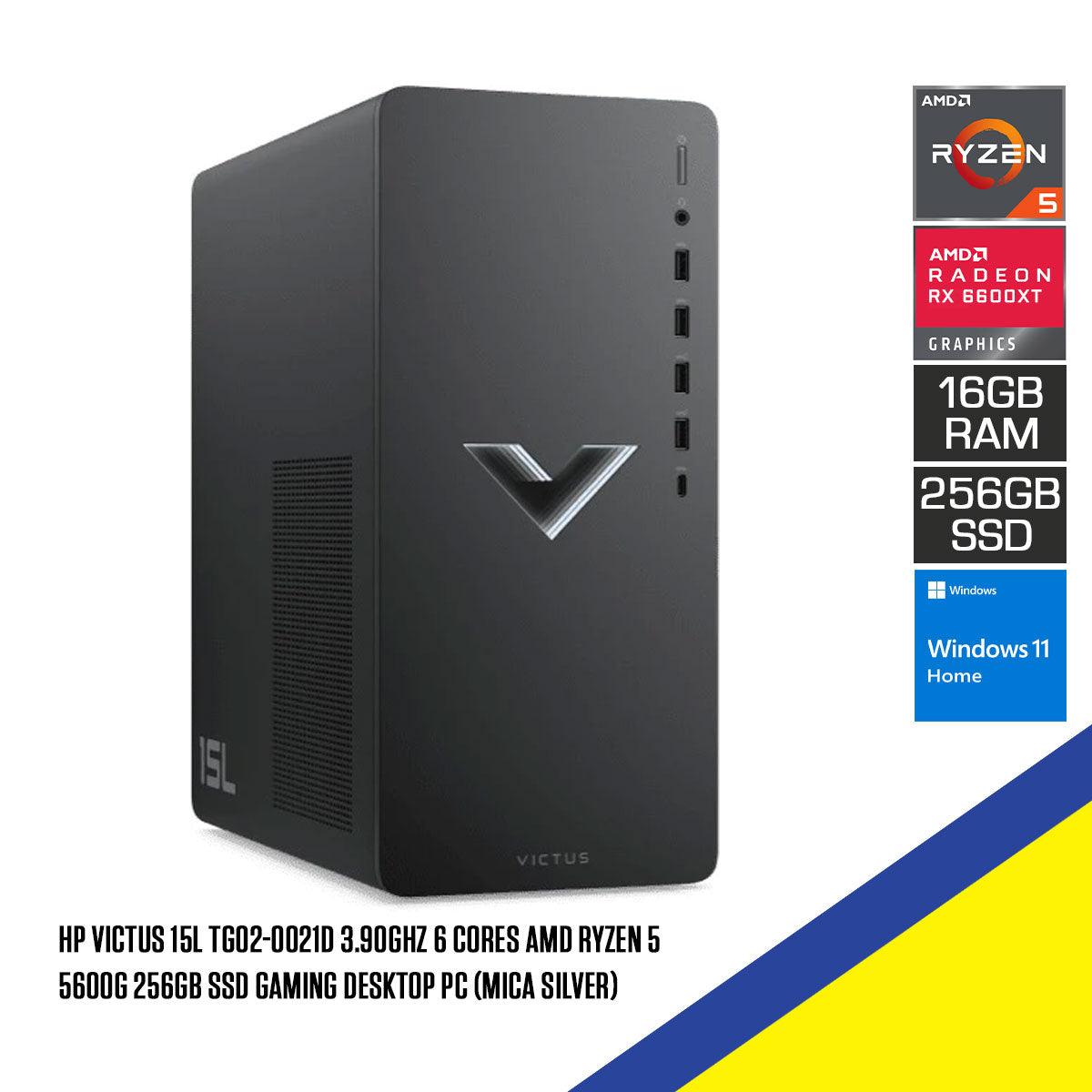HP Victus 15L TG02-0021D 3.90GHZ 6 Cores AMD Ryzen 5 5600G 256GB SSD Gaming Desktop PC (Mica Silver)