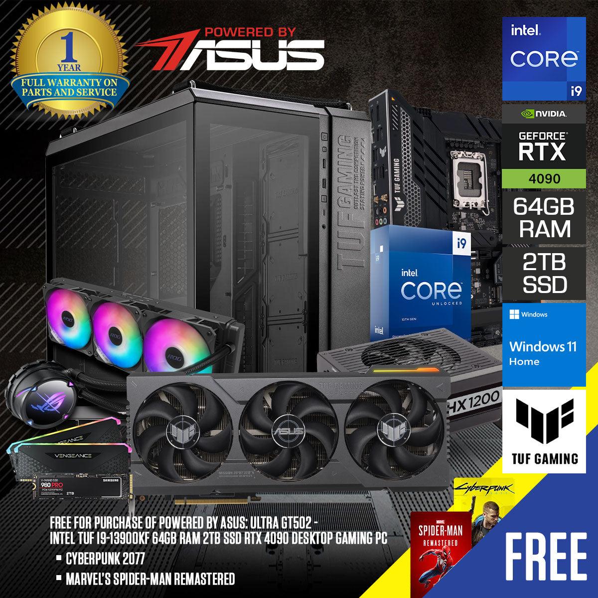 Powered By Asus: Ultra GT502 - Intel TUF i9-13900KF 64GB RAM 2TB SSD RTX 4090 Desktop Gaming PC