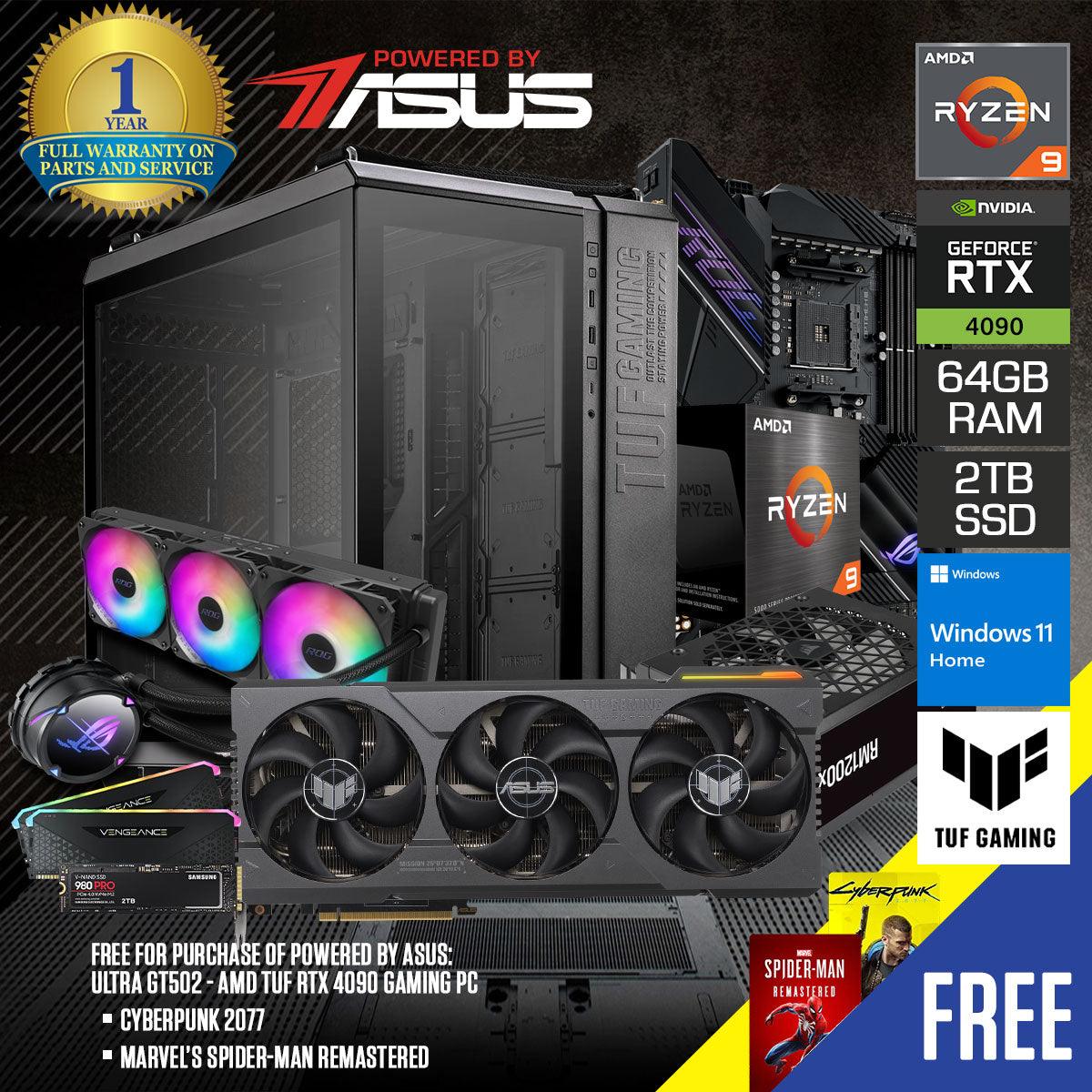Powered By Asus: Ultra GT502 - AMD TUF RTX 4090 Gaming PC | Ryzen 9 5900X | 64GB RAM | 2TB SSD | Windows 11 Home