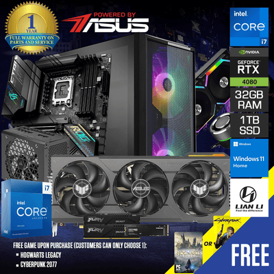 Powered by Asus: Sophos Lancool - Intel TUF RTX 4080 Gaming PC | Intel Core i7 13700KF | 32GB RAM | 1TB SSD | Windows 11 Home