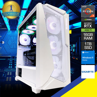 Aurora C301 Desktop Gaming PC |  AMD Ryzen 7 5700X | 16GB RAM | 1TB SSD | RTX 4060 Ti | Windows 11 Home