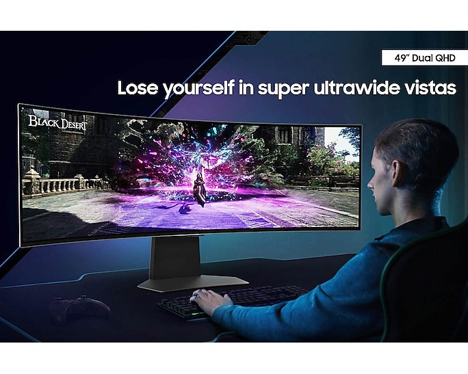 Samsung Odyssey OLED G9 (G95SC) LS49CG954SEXXP 49" Neo Quantum Processor Pro 0.03ms 240Hz GTG 5120x1440 Dual QHD Curved Smart Gaming Monitor + Samsung HW-B550 Soundbar (Black) Bundle
