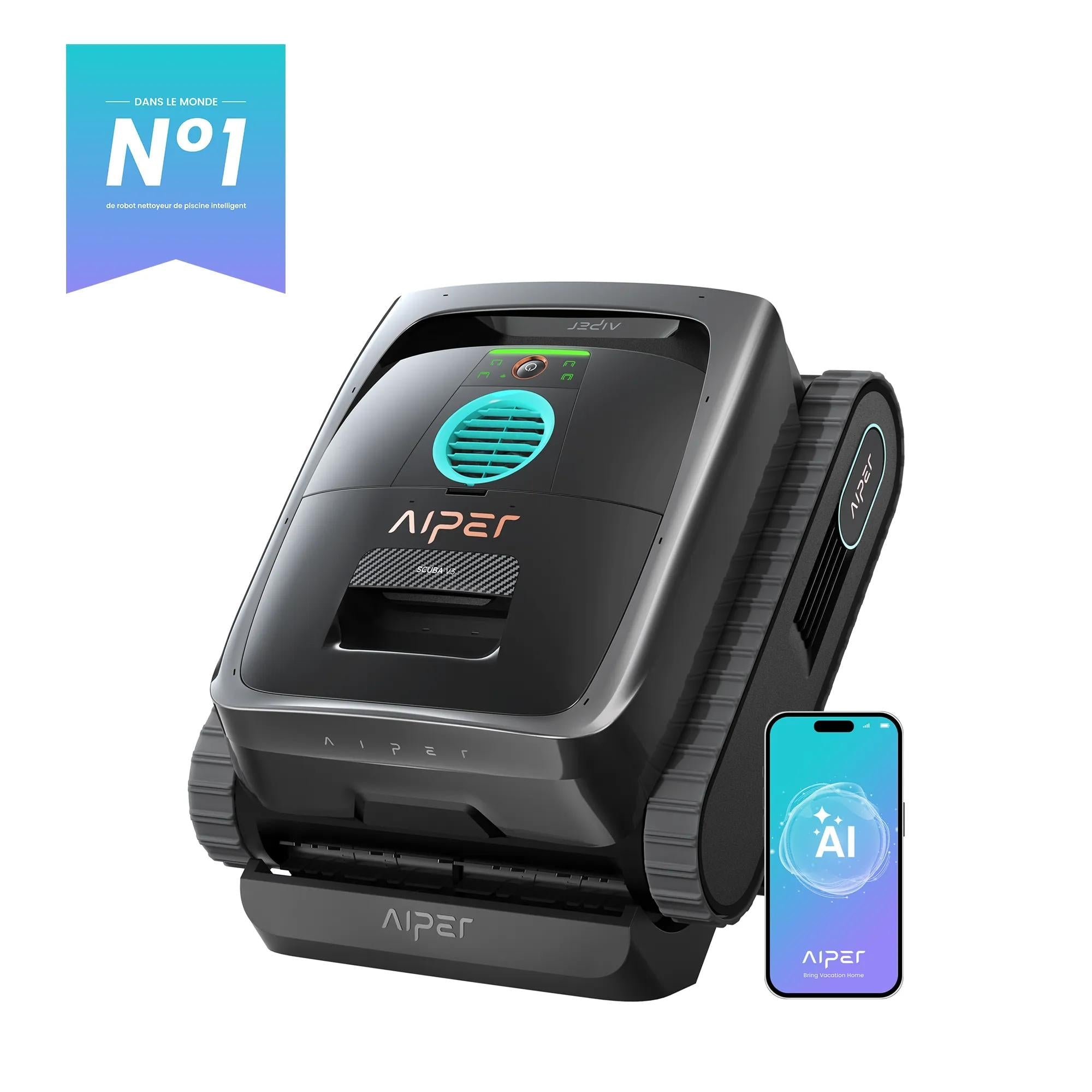 Aiper Scuba V3 & HydroComm Robotic Pool Cleaner with Solar Power and AI Navigation
