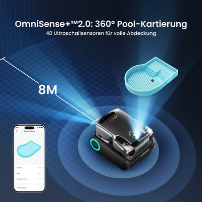 Aiper Scuba X1 Pro Max Cordless Robotic Pool Cleaner with Battery, 360° Mapping FlexiPath 2.0