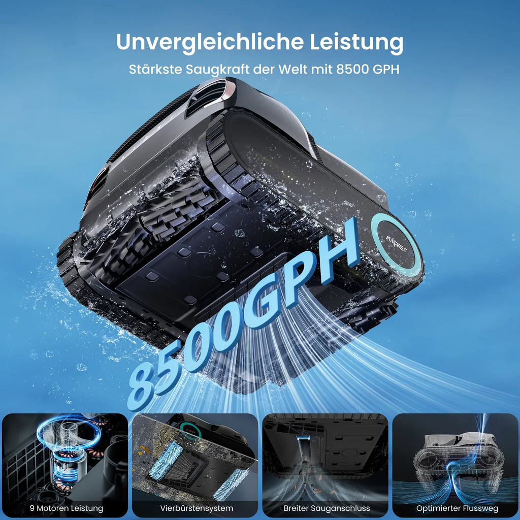 Aiper Scuba X1 Pro Max Cordless Robotic Pool Cleaner with Battery, 360° Mapping FlexiPath 2.0