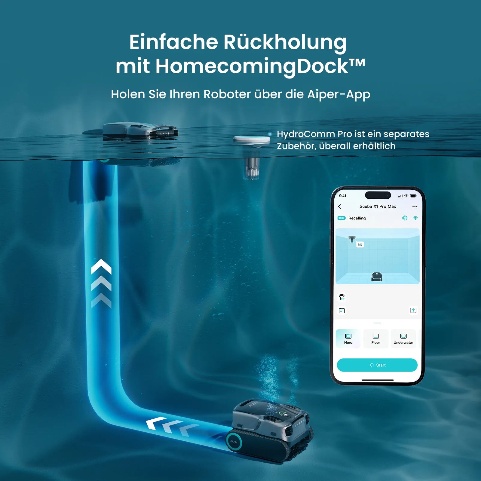 Aiper Scuba X1 Pro Max Cordless Robotic Pool Cleaner with Battery, 360° Mapping FlexiPath 2.0