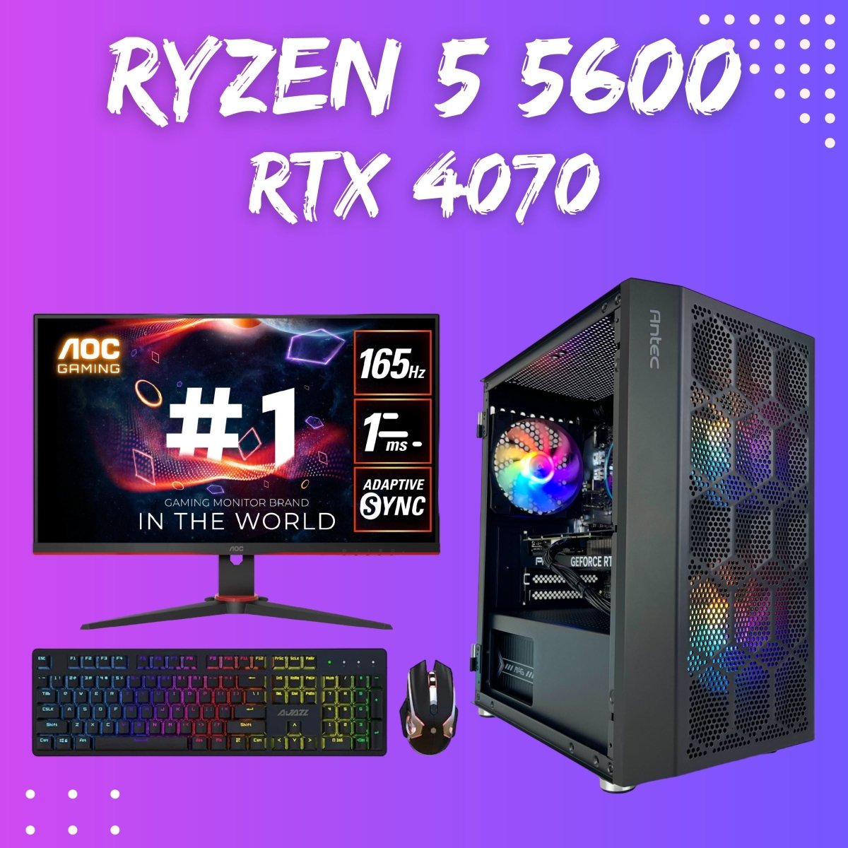 Gaming PC Bundle | Ryzen 5 | RTX 4070| Dark Phantom NX200M