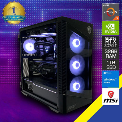 Optima MPG V100R Gaming PC | Ryzen 7 5700X | 32GB RAM | 500GB SSD | RTX 3070 Ti | Windows 11 Home