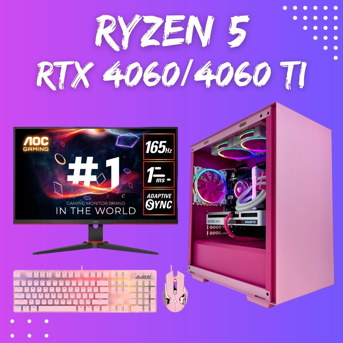 Gaming PC Bundle | Ryzen 5 5600 | RTX 4060/Ti | Cloud 9 Pixel