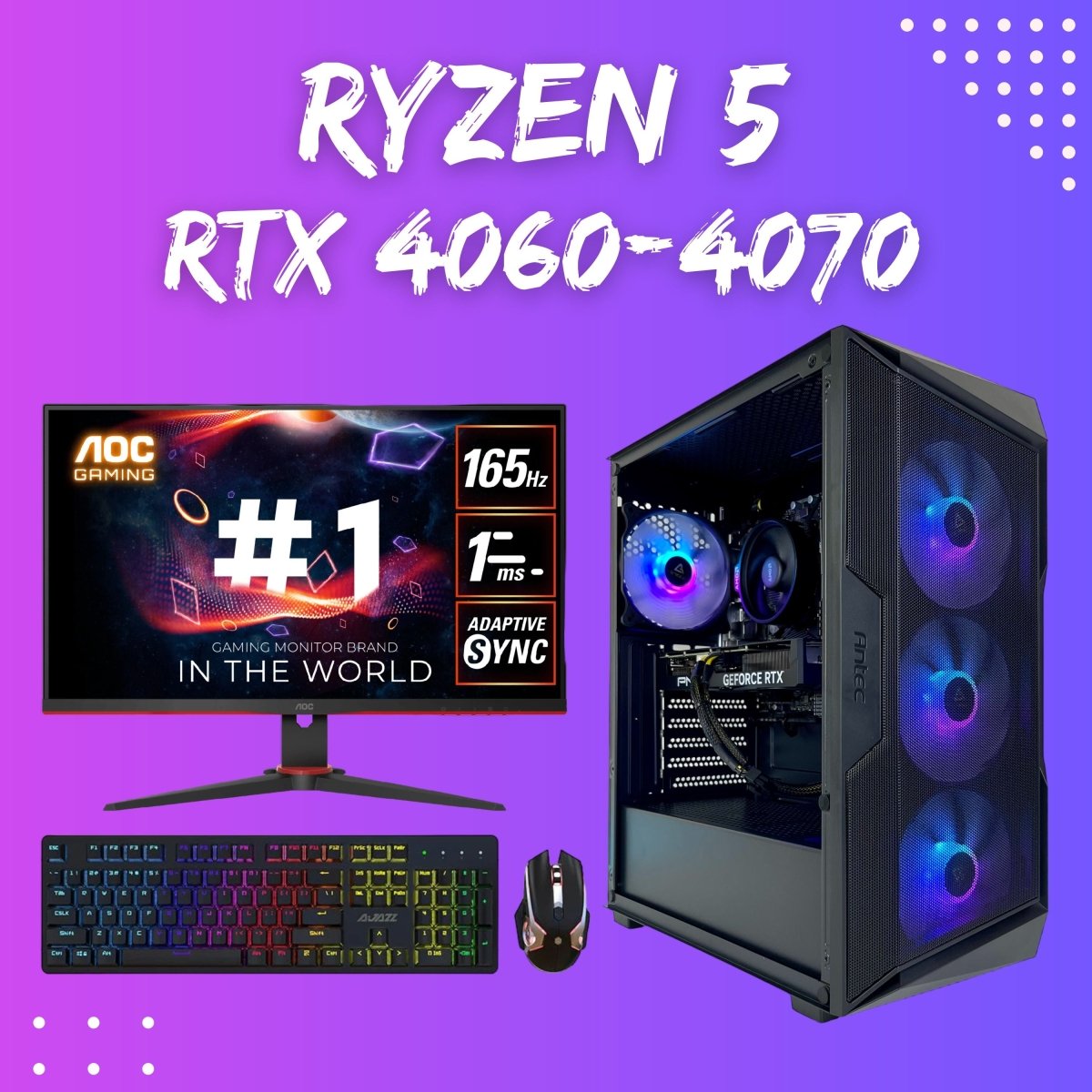 Gaming PC Bundle | Ryzen 5 5500/5600 | RTX 4060/4060 Ti | Samurai SC