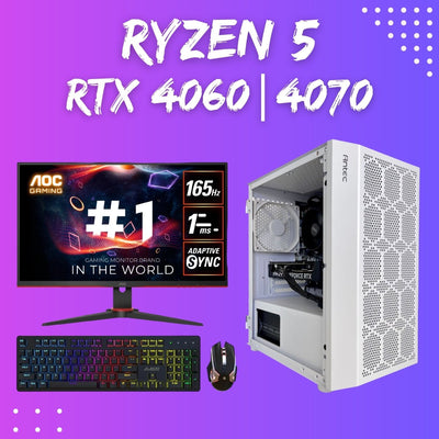 Gaming PC Bundle | Ryzen 5 5500 | RTX 4060-4060 Ti | White Phantom