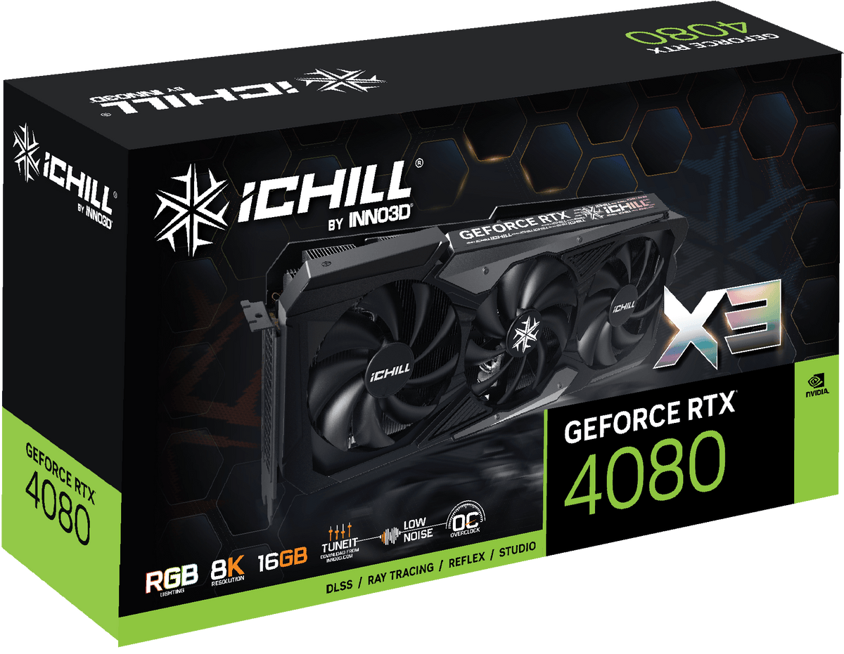 INNO3D GeForce RTX 4080 ICHILL X3 16GB GDDR6X Graphics Card (C40803-166XX-187049H)