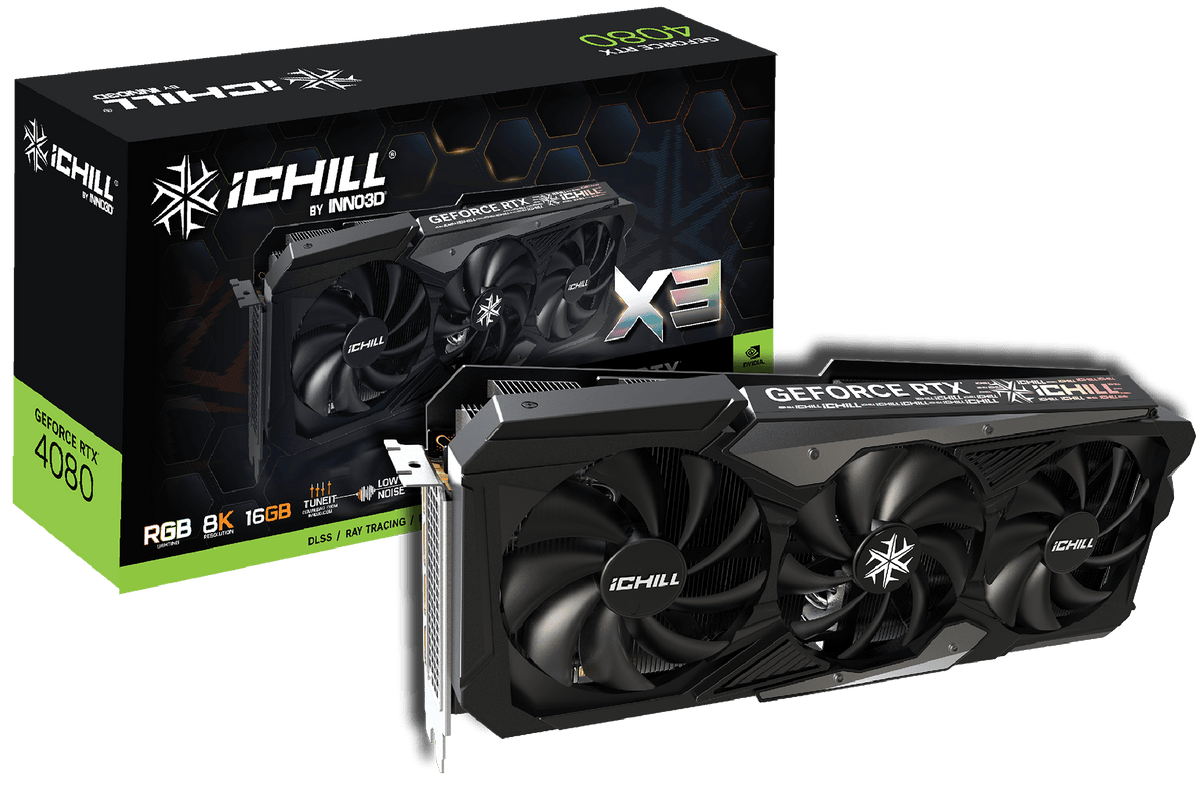 INNO3D GeForce RTX 4080 ICHILL X3 16GB GDDR6X Graphics Card (C40803-166XX-187049H)