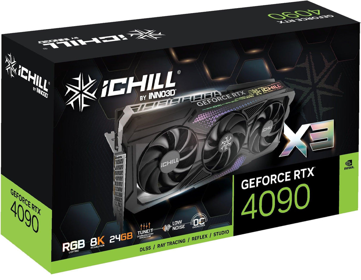 INNO3D GeForce RTX 4090 ICHILL X3 24GB GDDR6X Graphics Card (C40903-246XX-1833VA47)