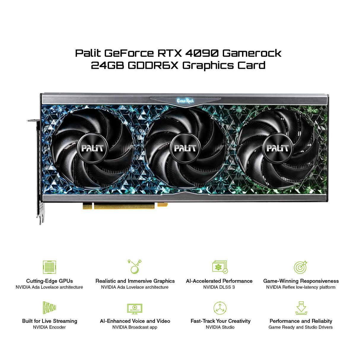 PALIT GeForce RTX 4090 Gamerock 24GB GDDR6X Graphics Card (Midnight Kaleidoscope)