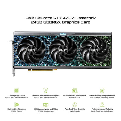PALIT GeForce RTX 4090 Gamerock 24GB GDDR6X Graphics Card (Midnight Kaleidoscope)