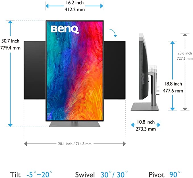 BenQ PD3220U 32" 4K UHD 60HZ P3 Thunderbolt 3 MAC Compatible Designer Monitor