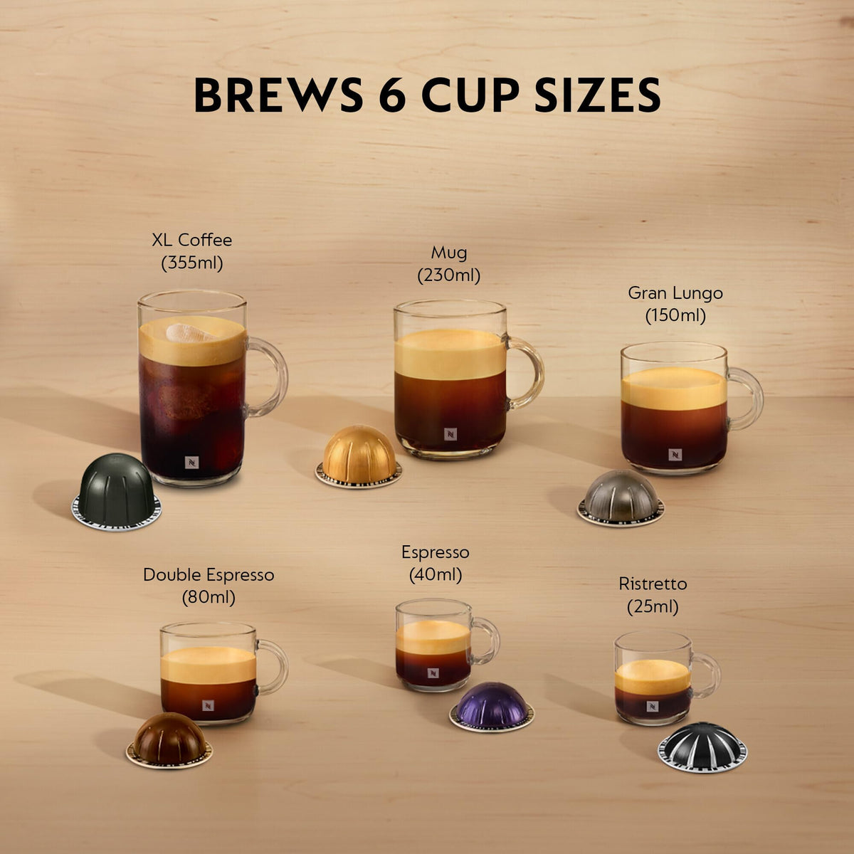 Nespresso ENV90.B Vertuo Pop Automatic Pod coffee machine for Americano, Decaf, Espresso by Magimix in Liquorice Black