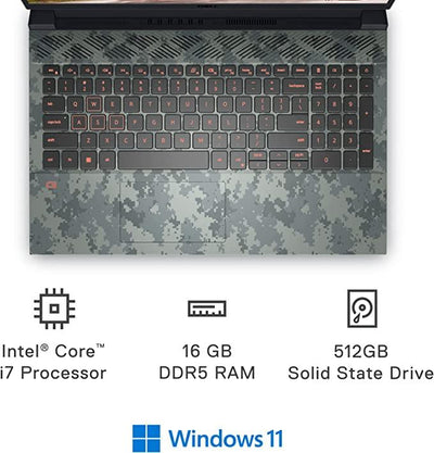 Dell G15 5520 Gaming Laptop (Specter Green With Camouflage) | 15.6” FHD | i7-12700H | 16GB RAM | 512GB SSD | RTX 3050 Ti | Windows 11 Home | MS Office H&S 2021 | Gaming Backpack 17-GM1720PM