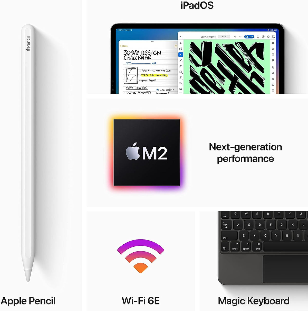 iPad Pro M2 (6th Gen) Wifi 128GB 12.9” (Silver) (MNXQ3PP/A)