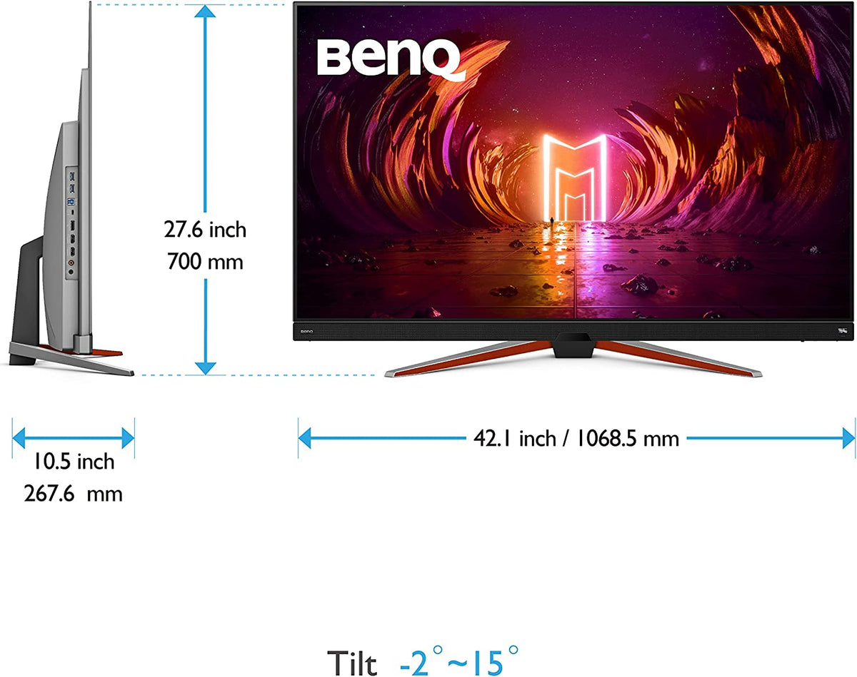 BenQ Mobiuz EX480UZ 48" 4K 0.1ms UHD OLED Gaming Monitor (Metallic Gray)