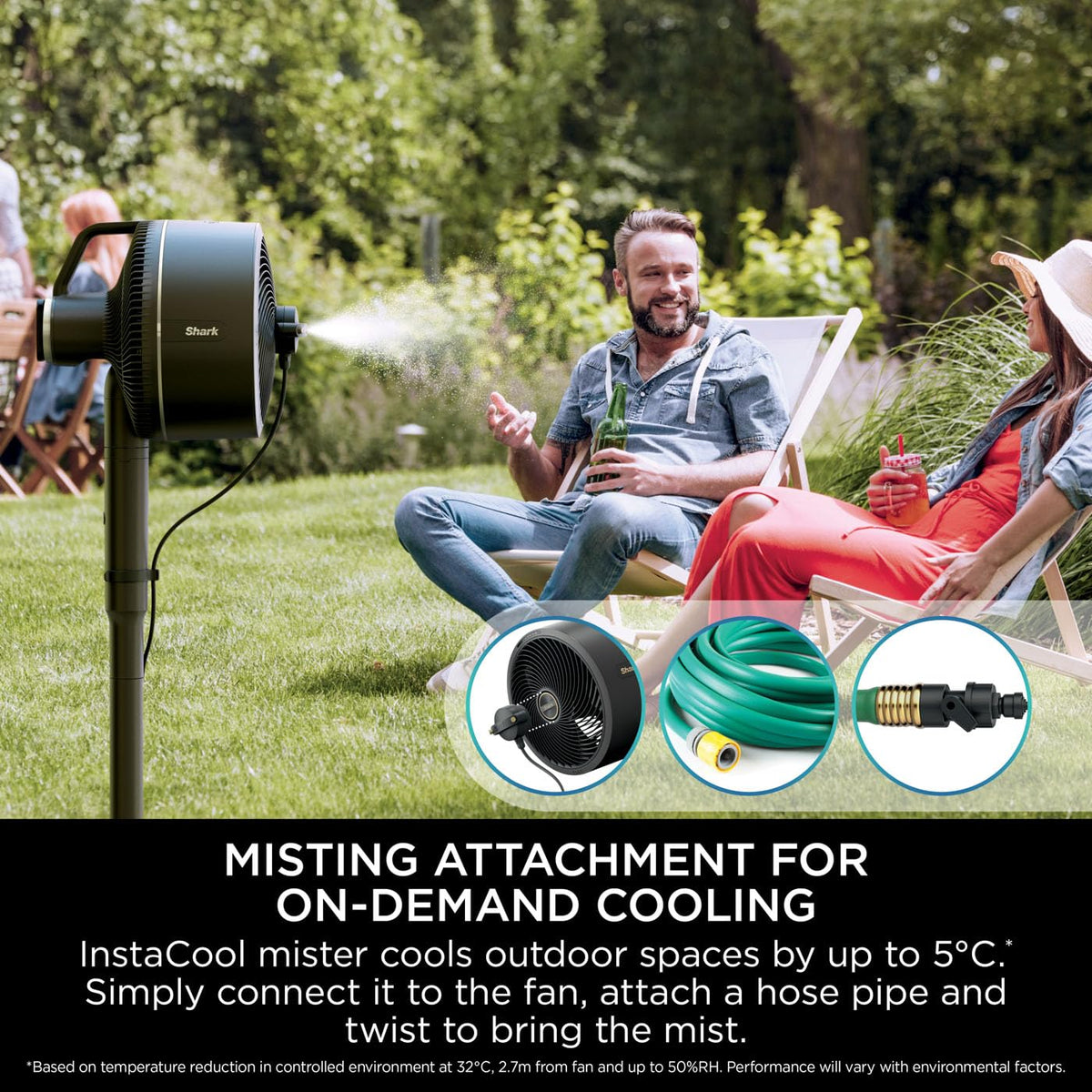 Shark FlexBreeze High-Velocity 12 in 1 Fan, Hybrid Corded & Cordless Portable Cooling Fan, Indoor & Outdoor, with Remote Control, Adjustable Tilt, UV & Water-Resistant, Powerful & Quiet, Black FA220UK