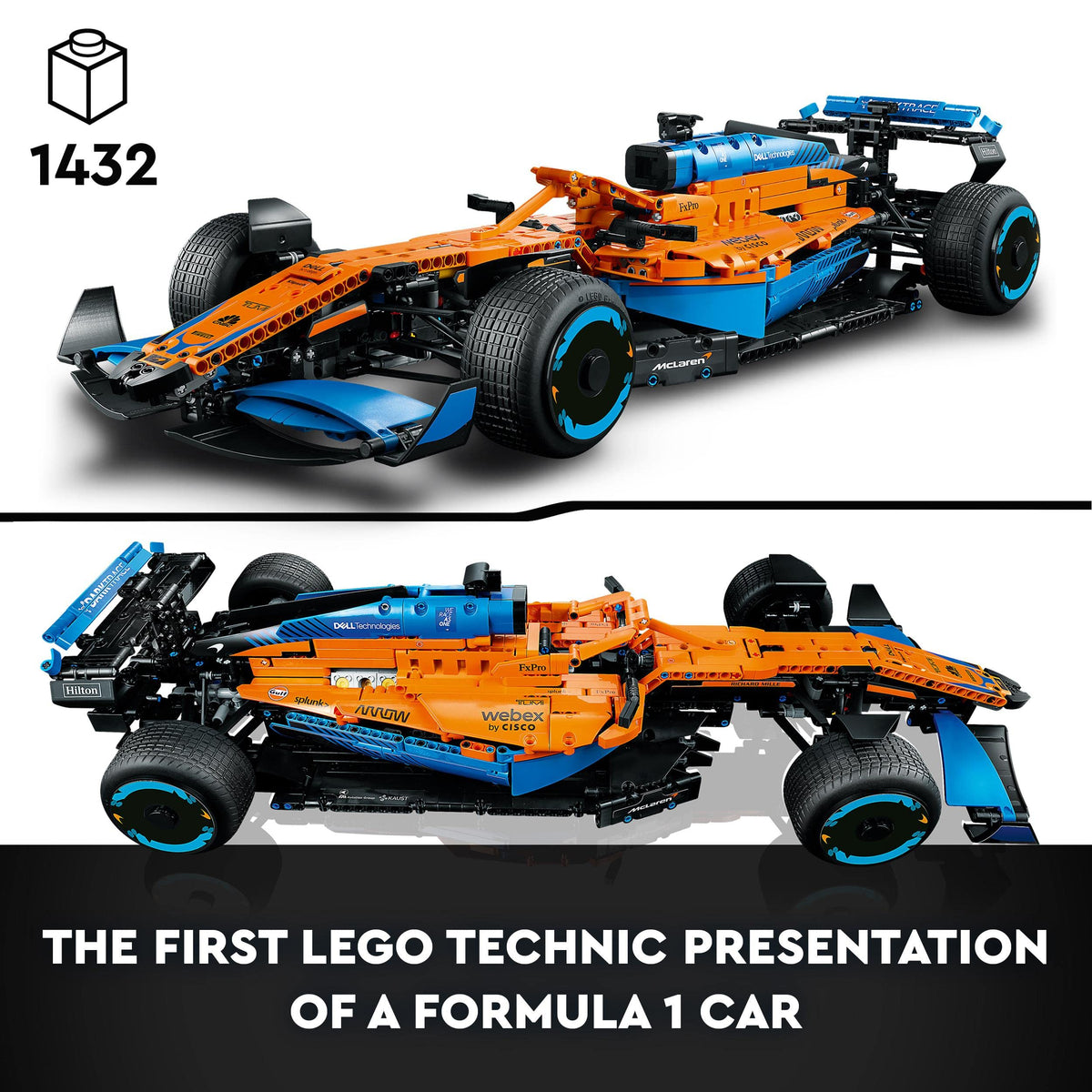 LEGO 42141 Technic McLaren Formula 1 2022 Replica Race Car Model Building Kit, F1 Motor Sport Set Gift Idea For Adults, Men, Women, Him, Her, Husband, Collectible Home Decor