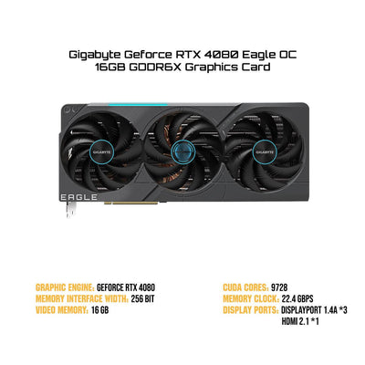 Gigabyte Geforce RTX 4080 Eagle OC 16GB GDDR6X Graphics Card