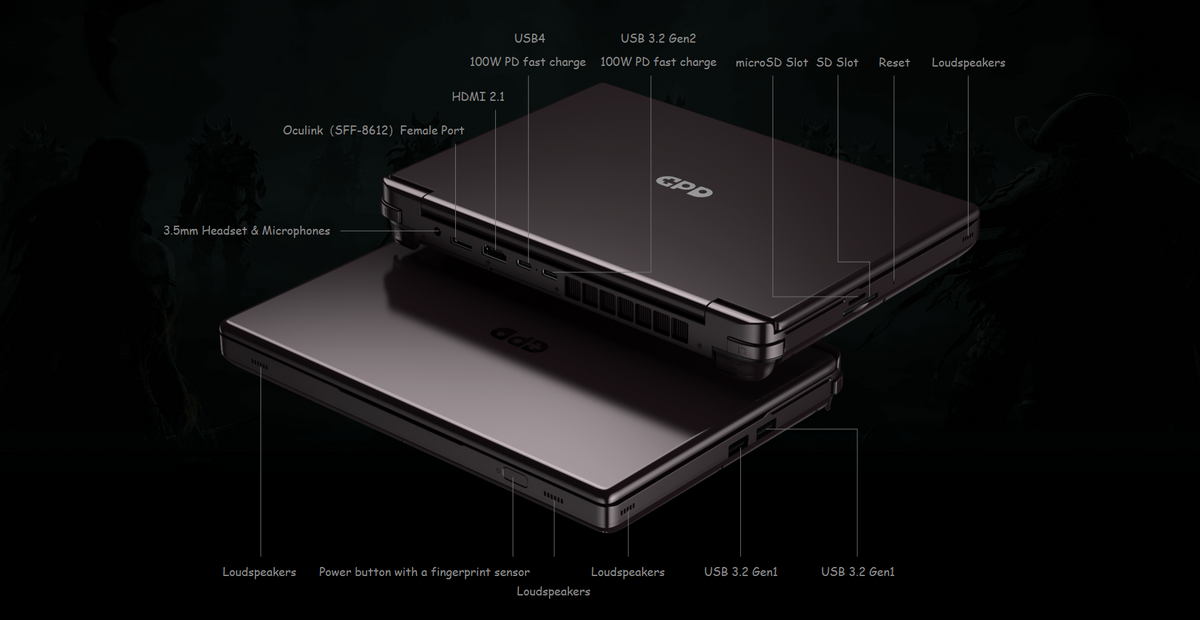GPD Win Max 2 2023 AMD Ryzen 7 7840U 10.1" WQXGA QHD+ (2560x1600) IPS 32GB LPDDR5x-7500MT/S RAM 2TB SSD AMD Radeon 780M Graphics RDNA3 Windows 11 Handheld Gaming PC + Win Max 2 Protection Case