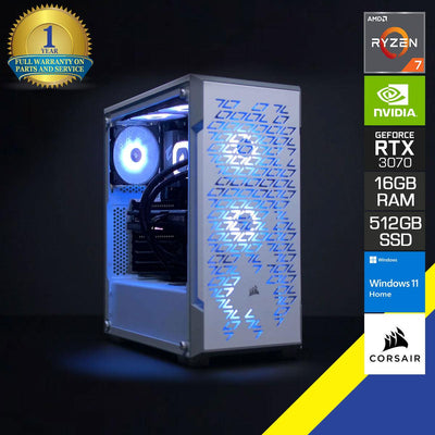 Aurora ICUE 220T RGB Airflow Gaming PC | RYZEN 7 5700X | 16GB RAM DDR4 | 512GB M.2 SSD | RTX 3060 | Windows 11
