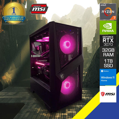 Optima MSIMF100R Gaming PC | RYZEN 7 5700X | 32 GB RAM DDR4 | 1 TB SSD | RTX 3070 | Windows 11 Home