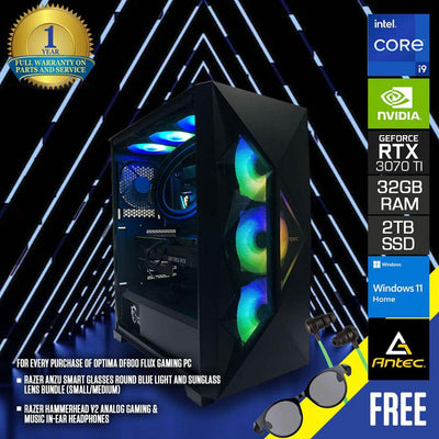 Optima DF800 Flux Gaming PC | i9 12900KF | 32 GB RAM | 2 TB SSD | RTX 3070 Ti | Windows 11 Home