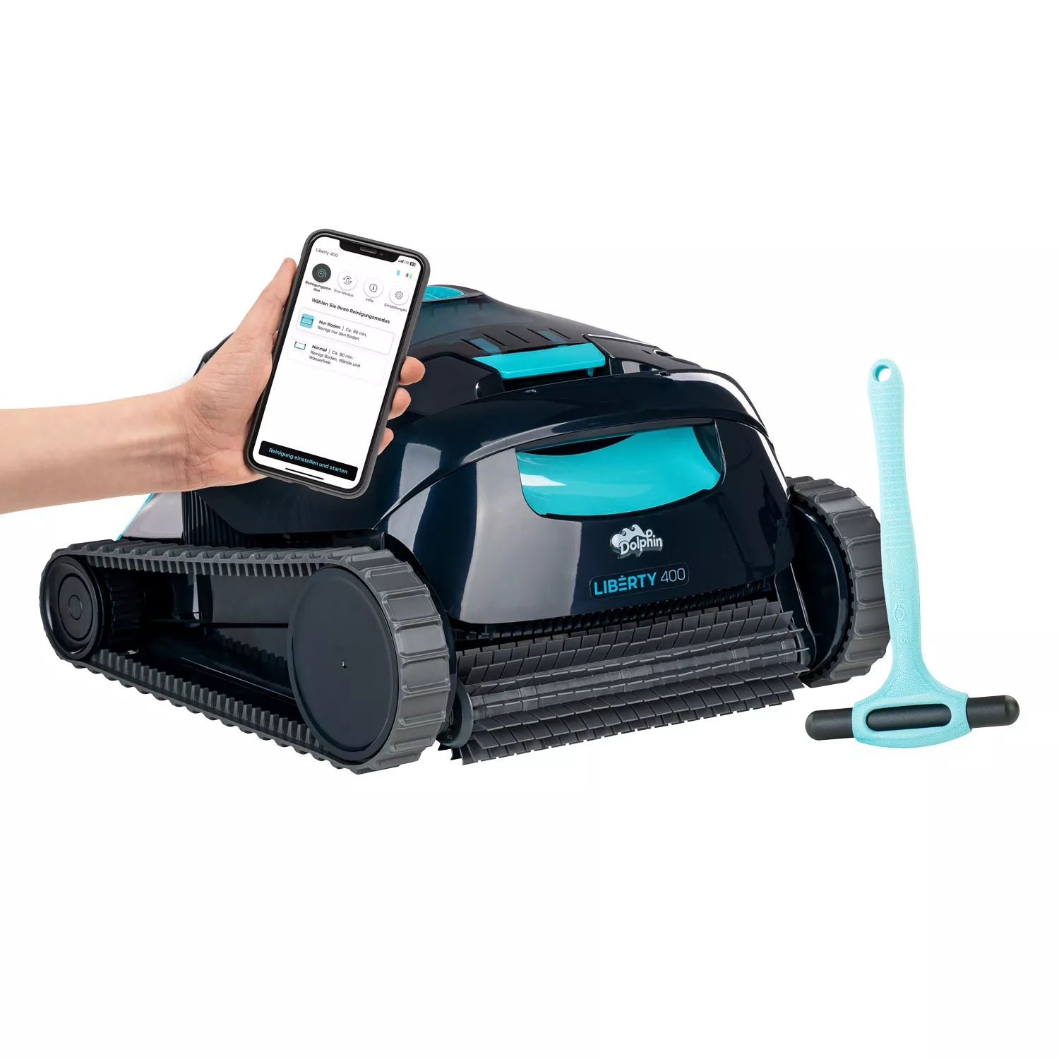Dolphin Liberty 400 Cordless Robotic Pool Cleaner with Battery App Control Waterline 10x4 m